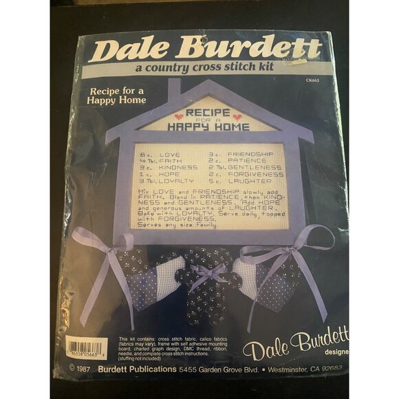 Dale Burdett Country 1997 Counted Cross Stitch Kit Recipe for a Happy Home CK663 - Picture 1 of 7